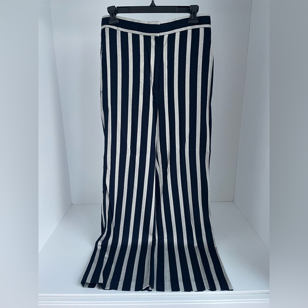 Navy and White Striped Pants